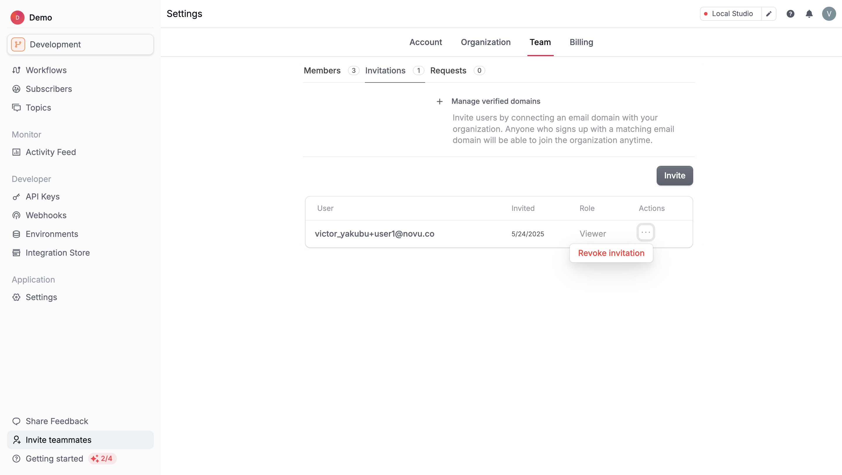 How to revoke a pending invitation